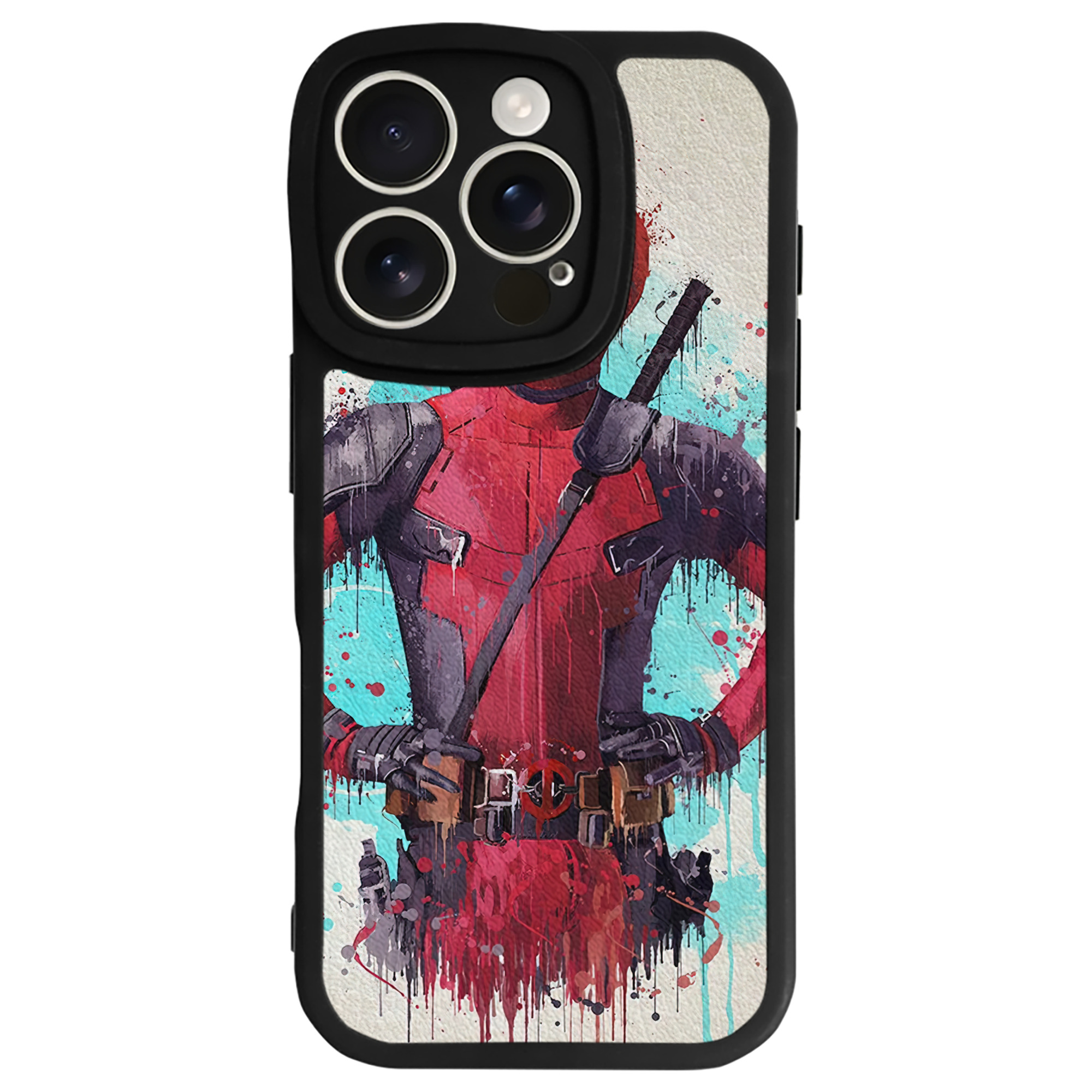 （画像用） Deadpool デッドプール 【iPhone 16シリーズ対応】シリコンスマホケース（レザー調） 材質：シリコン